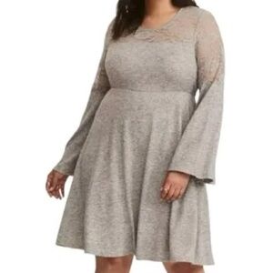 Torrid Heather Gray Long Sleeve Dress